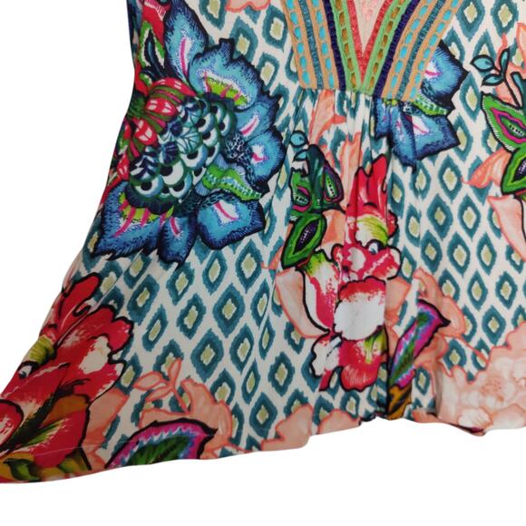 Blank London Anthropologie Sz XS Stephanie Embroidered Floral Top Boho Viscose - Picture 4 of 6